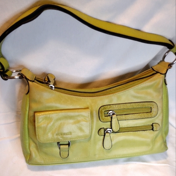 Arielle Green Leather Shoulder Bag - Picture 1 of 7